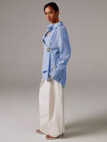 Athîral Cămașă casual cu dungi și decor stea de mare, model navetist