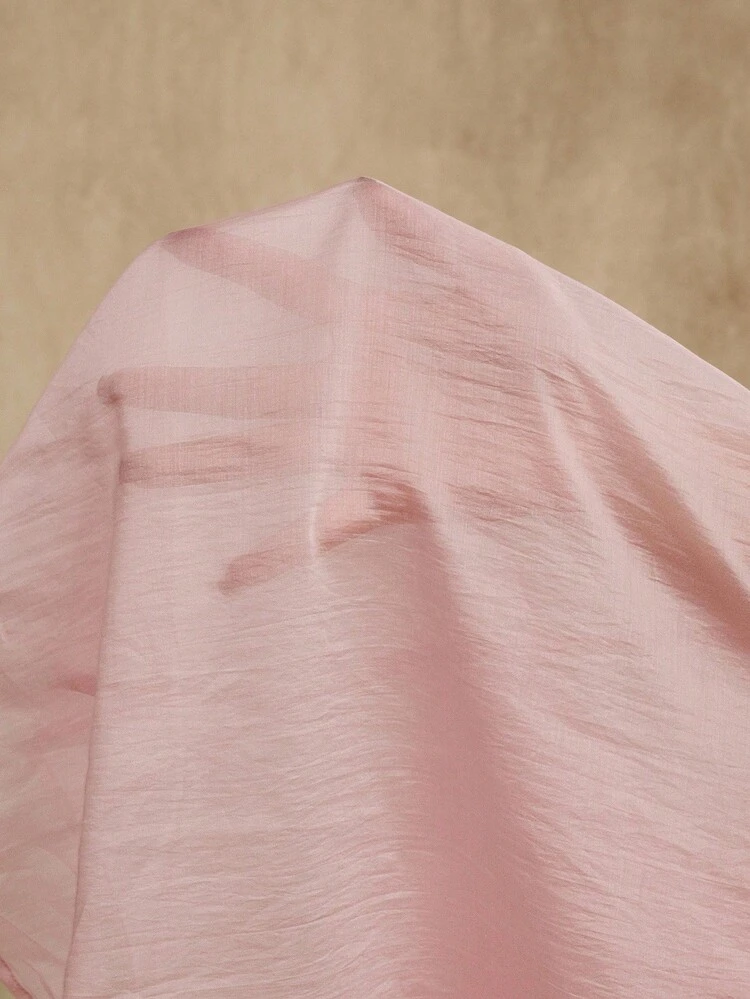 Elegant & Fashionable Eyelet Embroidery Lantern Sleeve Pink Blouse, Summer