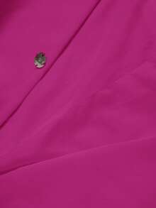 GENKIRA 优雅长袖西装外套搭配直筒阔腿西装裤，办公室穿着 - 玫紅色 - 查看 7