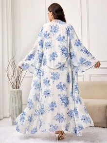 Al Najma Plus Size Women Casual Loose Waist Tie Abaya Robe