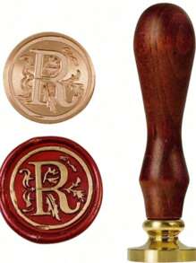 1 Pc Letter A-Z Wax Seal Stamp With Wooden Handle, Student Personalized Hand Account Wax Seal Paint Copper Head, Seal Wax Stamp Letter Paper Envelope Gift Invitation Card Sticker Hand Account Seal