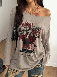 Rafael Machado Coolane 字母与花卉印花落肩 T 恤