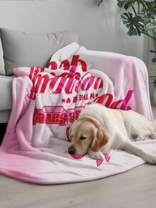 THE POWERPUFF GIRLS X SHEIN 1 件花朵、泡泡、毛茛图案柔软毛绒毯子，适合居家卧室客厅 - 彩色 - 查看 6