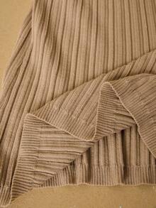 SHEIN VCAY Modny sweter damski z odkrytymi ramionami i długim rękawem w jednolitym kolorze