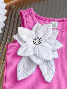 Bộ quần áo thời trang cho bé gái, áo vest cổ tròn và quần short xếp ly họa tiết hoa 3D, bộ quần áo mùa hè cho bé gái, bộ quần áo ngắn màu trắng cho bé gái 2 tuổi, bộ quần áo mùa hè cho bé gái, trang phục mùa hè cho bé gái, đám cưới, tiệc tùng, vũ hội, sinh nhật, halloween, tốt nghiệp - Nhiều màu - Xem 3