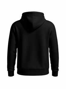 Calvin Klein Men's Drop Shoulder Long Sleeve Pocket Drawstring Hooded Sweatshirt - Black - View 5
