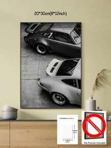 复古跑车帆布墙饰，适合家居装饰，黑白简约跑车海报帆布印刷，汽车爱好者礼物，经典车辆墙饰，适合客厅、卧室、厨房、办公室、咖啡厅装饰，完美的礼物和装饰，无框架 - 彩色 - 查看 11