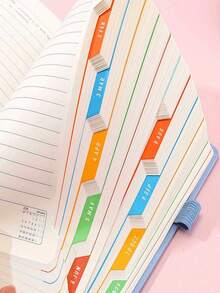 SHEIN 2026 New Calendar Log Self Discipline Check In Time Management One Page One Day 365 Days Plan Book Comes With 5 Plan Stickers A5 Plan Notebook Learning Start Gift Suitable For Work And Study, School Supplies,Back To School - A5 - View 8