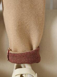 Souflis Souflis 2 件套条纹提花圆领长袖上衣和裤子，休闲修身