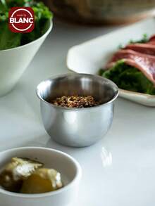 Madebyblanc 304 Stainless Steel Salad Mixing Bowl Stainless Steel Anti-Fly Design Stainless Steel Sauce Cup Household Dipping Small Bowl Western Steak Sauce Cup Salad Dressing Seasoning Dish Suitable For Kitchen Baking Marinated Cake Bread Salad Metal Bowl - Multicolor - View 5