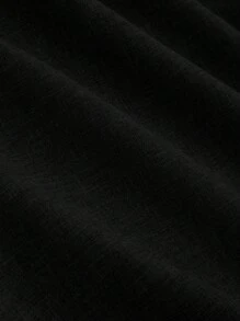 SHEIN Tall 大码女式优雅百搭纽扣装饰简约办公/通勤西装裤 - 黑色 - 查看 6