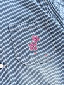 ROMWE MEN Anime Chaqueta vaquera de hombre de ajuste holgado y casual para uso diario - Azul - Ver 4