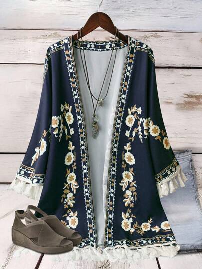 Linhara Plus Size Casual Holiday Print Lightweight Burgundy Jacket Winter Fall Autumn