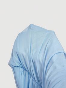 SHEIN X Belle Mariano SHEIN MOD Váy không tay xếp ly bất đối xứng cổ điển dành cho nữ - Màu xanh lam - Xem 5