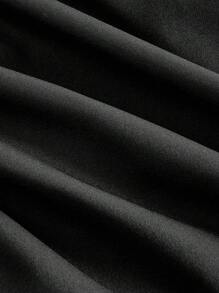 SHEIN MOD 女士休闲收腰印花长连衣裙，夏季 - 黑色 - 查看 4