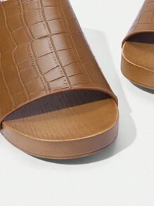 Styleloop Chocolate Brown High Heel Sandals, Woven Texture, Bohemian Style - Brown - View 4