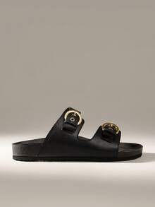 Solecia 男士厚底一脚蹬穆勒凉鞋 - 黑色 - 查看 1