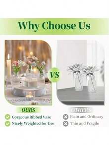 A Set Of 6/12 Glass Vases, Vintage Decorative Centerpiece, Vintage Bottle Tabletop Decoration, Used For Weddings, Receptions, Home Decor, Holiday Party Decoration - A color - View 8