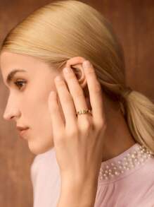 MOTF PREMIUM 18K GOLD-PLATED PURPLE STONE OPEN RING