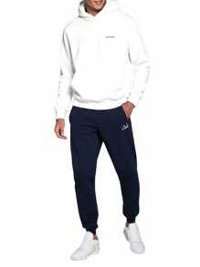 Calvin Klein Men's Casual Loose Fit Hooded Sweatshirt - White - View 3