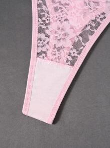 MidnightGlam 3件套女士性感蕾丝吊带透明内裤 - 彩色 - 查看 5