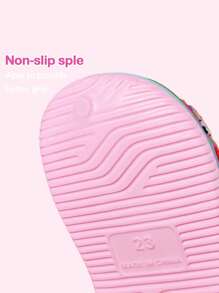 THE POWERPUFF GIRLS X SHEIN 可爱卡通粉色女童儿童一脚蹬花园木屐幼儿和婴儿防滑透气速干水鞋，轻便耐用的 EVA 材质，花朵、泡泡和毛茛图案，适合室内、浴室、游乐场、游泳池、沙滩淋浴拖鞋凉鞋室内外 - 彩色 - 查看 4