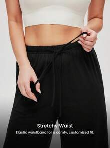 LUVLETTE Women Soft Black 100% Pure Cotton Wide Fit Women Lounge Bottom Airy Pajama Pants Cute Pajama Pants With Pockets Romantic Living Cozy At Home - Black - View 9