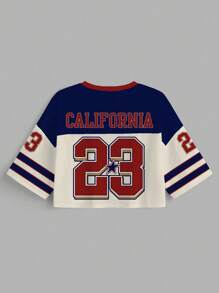 Slaydiva 2025春夏休闲极简“Callifornia”23号赛车服风格加大码T恤，适合夏天 - 藍色 - 查看 2