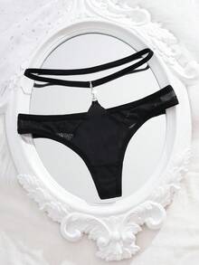 SHEIN Pantys cómodos y encantadores de mujer con decoración de rhinestones