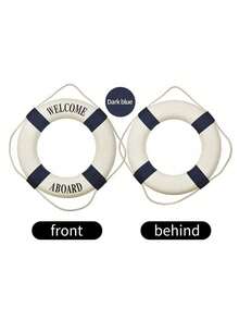 1件地中海风格装饰工艺品，泡沫材质，可壁挂，可作救生圈（红色、蓝色、多种尺寸可选），生日毕业最佳礼物。 - 白藍 - 查看 14