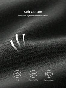 LUVLETTE 3条装纯棉高腰三角裤女士内裤套装 - 黑色 - 黑色 - 查看 4