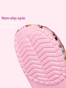 THE POWERPUFF GIRLS X SHEIN 可爱花朵、泡泡、毛茛图案粉色女童花园拖鞋，透气速干儿童水鞋，轻便耐用EVA材质，花朵、泡泡、毛茛图案，适合室内、浴室、游乐场、游泳池、海滩等场所穿着，Y2K - 粉色 - 查看 4