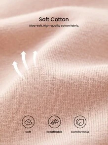 LUVLETTE Plus 3-Pack Cotton High Waist Briefs Women Underwear Panties Set-Pastel Color