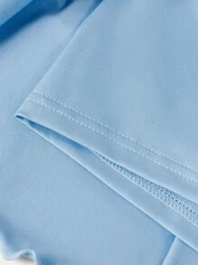 SHEIN Girlism 青少年女孩街头休闲纯色抽绳腰部褶边半身裙