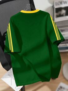 SHEIN Bolty Tween Boys' Casual Minimalist Short Sleeve Crew Neck T-Shirt, Suitable For Summer - Multicolor - View 3