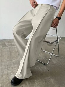 Manfinity Homme Pantalon ample casual et polyvalent pour hommes, couleur unie, automne