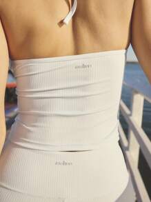 Aralina Leisurewear 交叉细节挂脖运动上衣 - 藍色 - 查看 2