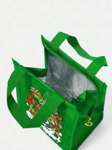 LOONEY TUNES X SHEIN 绿色卡通图案时尚保温午餐手提袋，实用包，午餐袋 - 綠色 - 查看 5