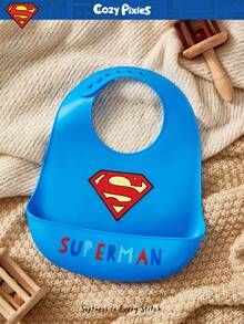 SUPERMAN X Cozy Pixies Baby Cartoon Pattern Cute Daily Wear Bib - Blue - View 3
