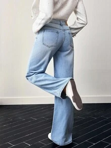 EMERY ROSE Ladies' Jeans With Pockets, Tall Women - Light Wash - View 2