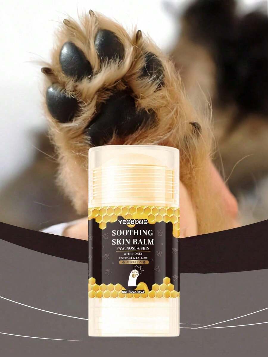 SHEIN 1pc 3pcs 40g Pet Honey Paw Balm, Gentle Nourishing Moisturizing Stick, Deeply Hydrates & Nourishes Paw Pads, Enhancing Elasticity & Preventing Cracked Paws, Suitable For Paws, Nose, Skin Etc., Easy & Safe Application, Excellent Moisturizing Effect - Multicolor - View 1