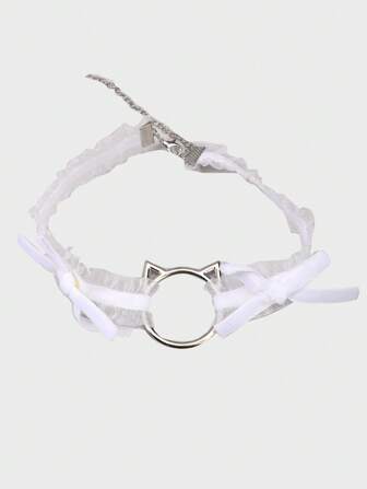 Kawaii Lace Bow Cute Cat Choker Necklace Collar