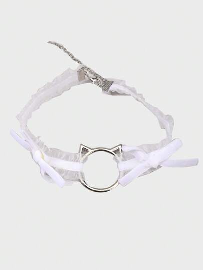 Kawaii Lace Bow Cute Cat Choker Necklace Collar