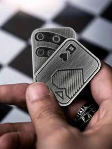 终极烦躁伴侣 - 缓解压力的金属扑克推卡滑块，带有触觉硬币，是完美的男士 EDC 玩具、办公桌配件，也是送给男朋友、父亲和同事的贴心礼物 - 彩色 - 查看 4