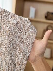 SHEIN CURVE+ Curve Plus Size/Autumn/Autumn Women's Wear/Winter Women's Wear/Winter Wear Curve Plus Size Women's Button Half Grid Hooded Waffle Knitted Sports Shirt, Autumn Casual Top Plus Size 8XL Women's 6XL Plus Women's Wear Curve Plus Top Women, Winter, Curve Plus Fall/Autumn /Winter