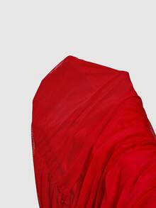 SHEIN X Belle Mariano SHEIN MOD Váy không tay xếp ly bất đối xứng cổ điển dành cho nữ - Đỏ - Xem 5