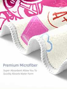 THE POWERPUFF GIRLS X SHEIN Thematisches schnell trocknendes und super saugfähiges Strandtuch, stilvoller leichter Multifunktionstuch, Schal & Poncho für Spa, Schwimmen, Strandurlaub, kompaktes tragbares Design - Beige - Übersicht 4