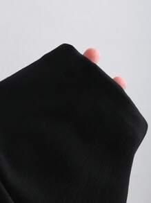 Flirla Petite 2 pièces Ensemble de pantalons droits de couleur unie noir et blanc pour femmes - Noir et Blanc - Voir 5