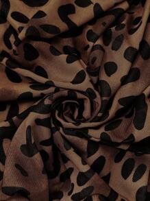 SHEIN Tall CURVE Elegant Fitted Bestselling Fashionable Leopard Print Fabric Long Sleeve Dress, Coffee Color, Plus Size, Spring/Summer/Autumn Fall Cloth For Women - Coffee Brown - View 6
