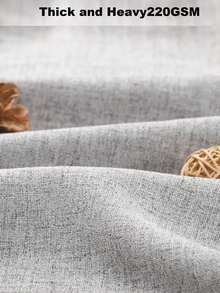 SHEIN ستارة حمام سميكة من قماش الكتان الاصطناعي الرمادي مع خطافات معدنية - قماش ثقيل ومقاوم للماء وسريع الجفاف لخصوصية الحمام وديكور، اكسسوارات الحمام ديكور المنزل ديكور الخريف عودة إلى المدرسة - رمادي - مشاهدة 3